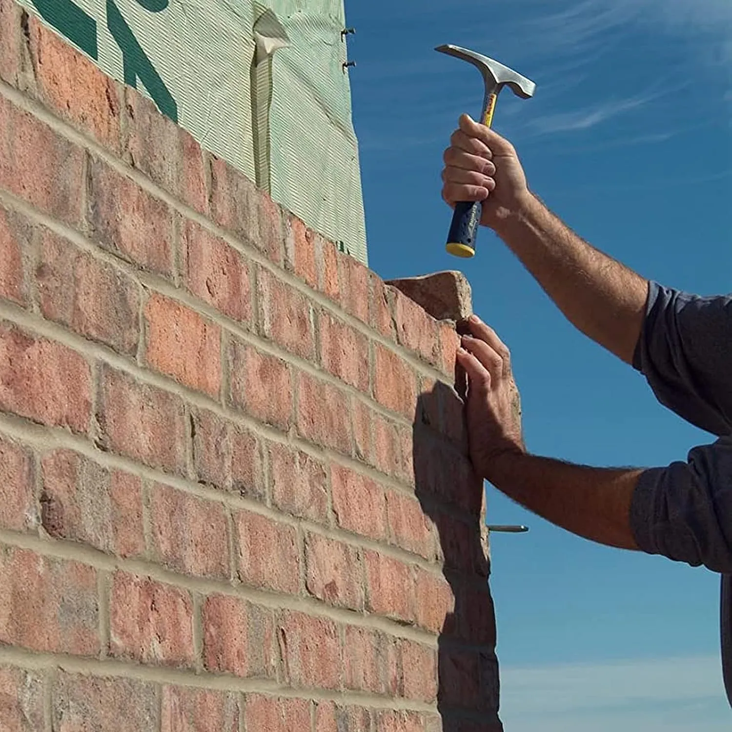 ESTWING Bricklayer's/Mason's Hammer - 16 oz Masonary Tool with Forged Steel Construction & Shock Reduction Grip