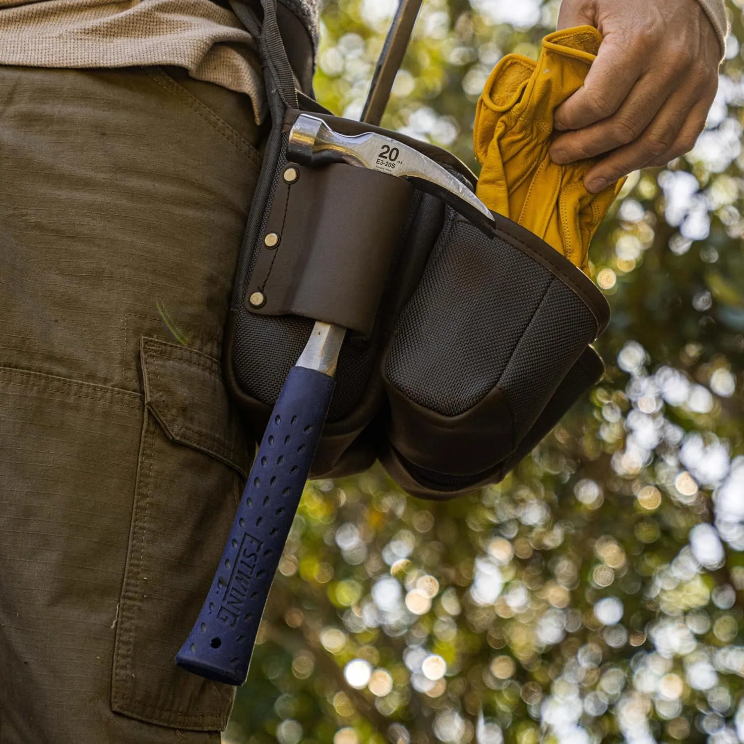ESTWING Hammer - 20 oz Straight Rip Claw with Smooth Face & Shock Reduction Grip - E3-20S 20 oz (Ounces) Claw