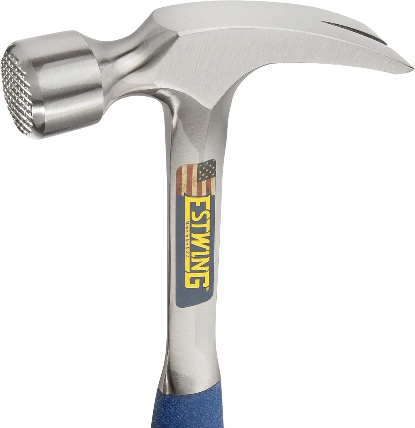 ESTWING Framing Hammer - 22 oz Straight Rip Claw with Milled Face & Shock Reduction Grip - E3-22SMR Milled Face 22 oz