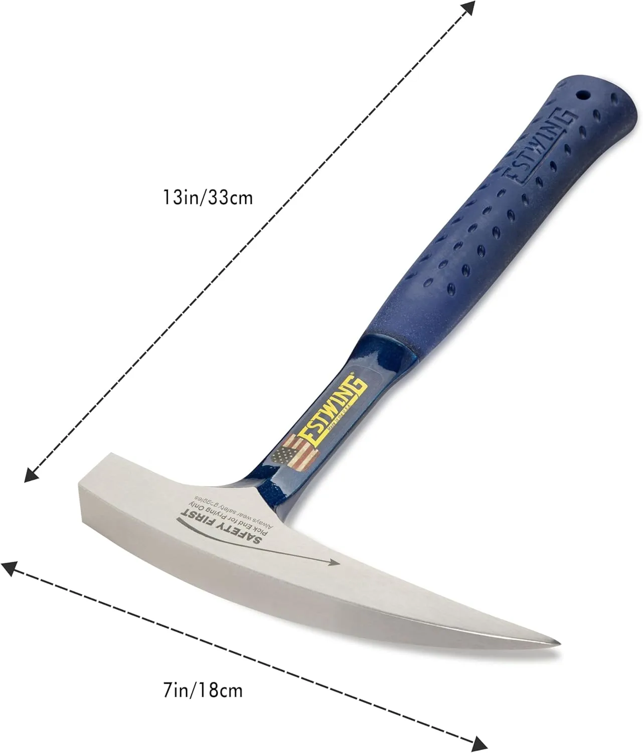 ESTWING Rock Pick 22 oz Geology Hammer with Pointed Tip & Shock Reduction Grip