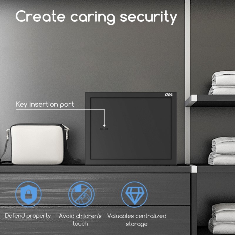 DELI ET563 DIGITAL SAFE + KEY - H30xW38xD30cm