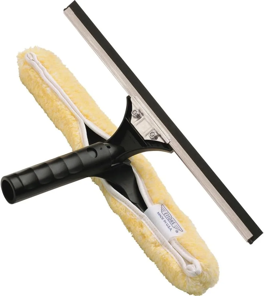 Ettore Stainless BackFlip Cleaning Tool - 14in Blade - 15.8in x 8.8in - Grooved Handle