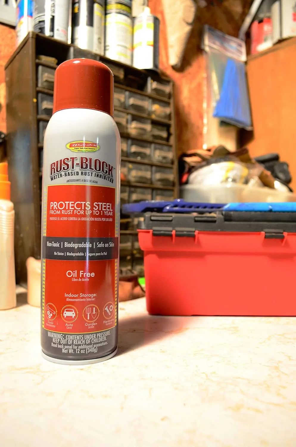 Evapo-Rust RB018 Rust-Block Water-Base Rust Inhibitor, 12 oz Aerosol, Gray