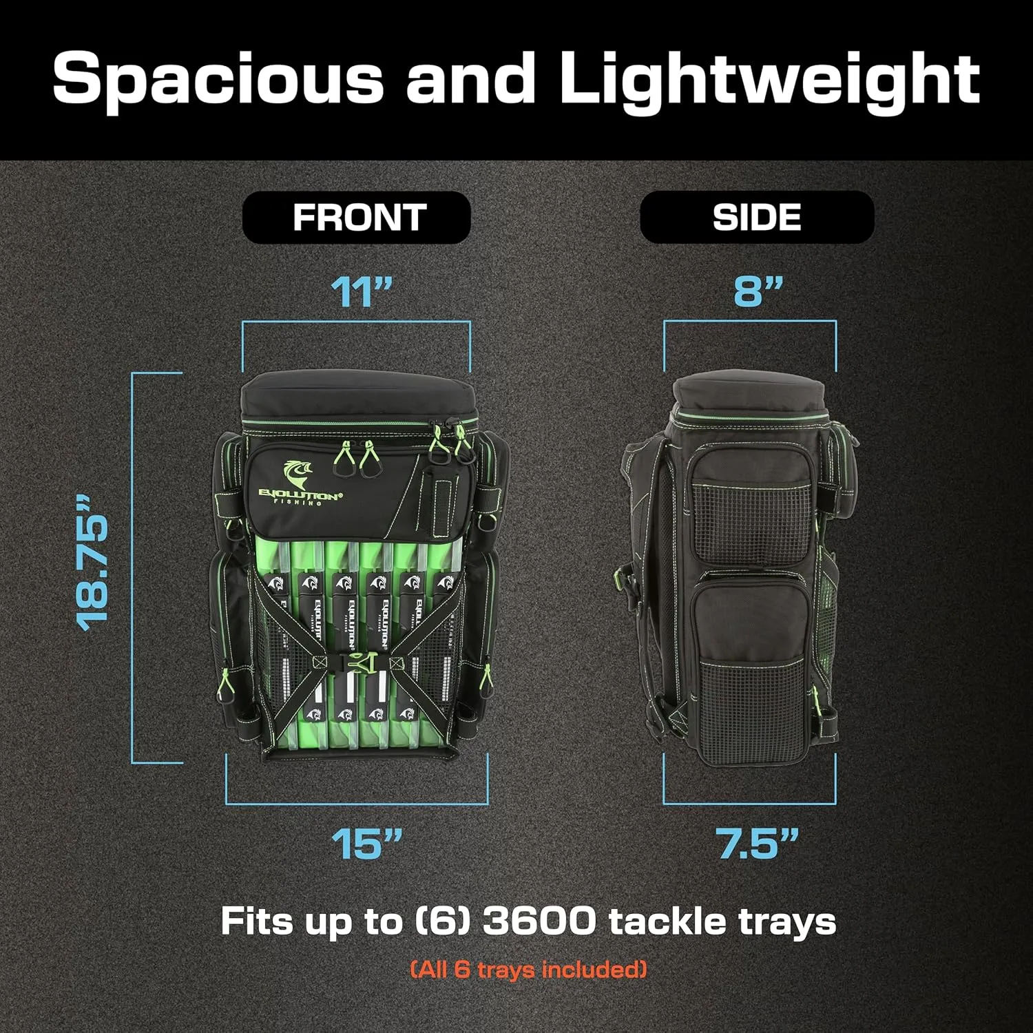 EVOLUTION OUTDOOR Evolution Fishing Drift Series 3600 Tackle Backpack
