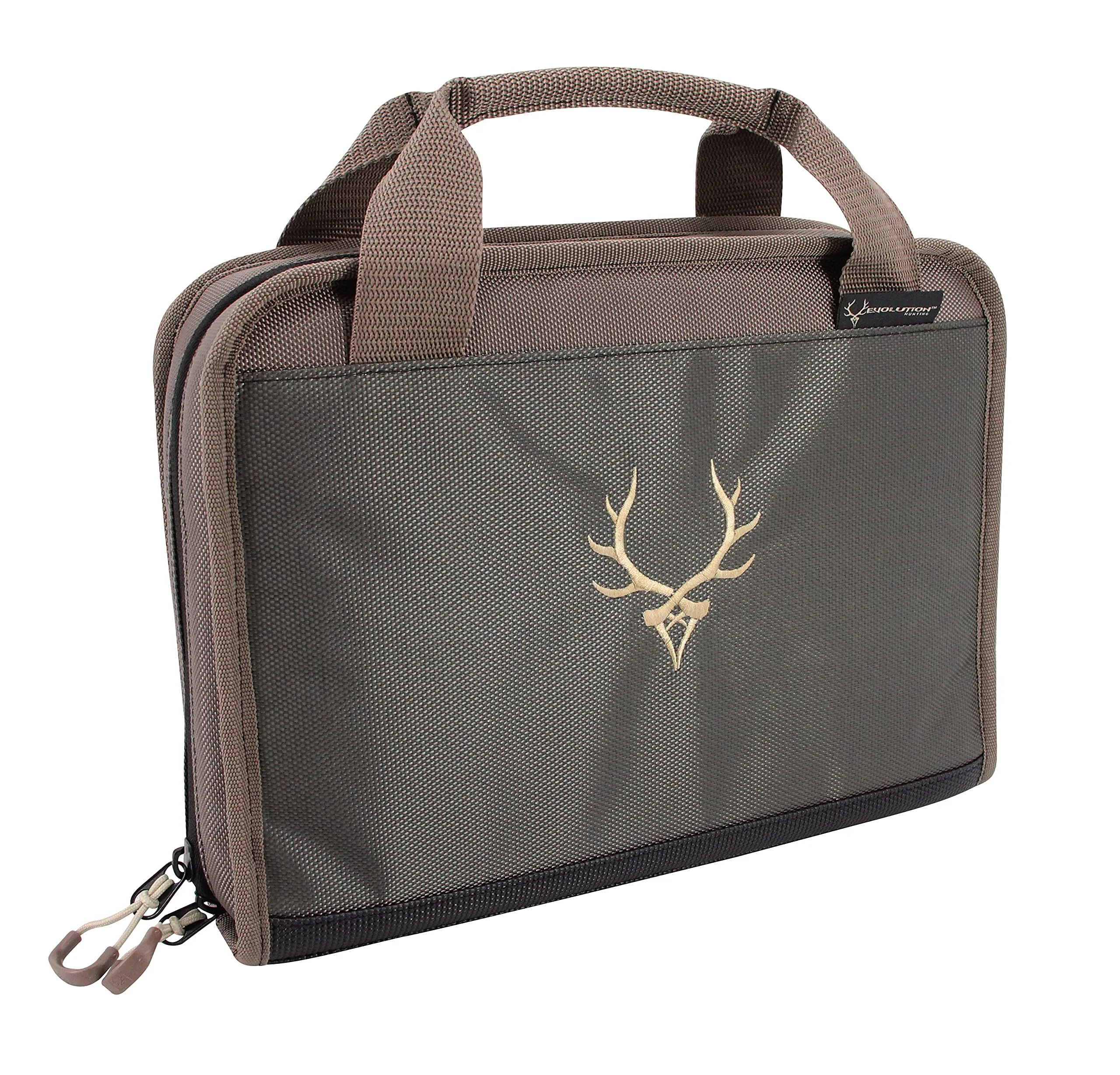 Evolution Outdoor Marksman Series Double Pistol Case – 13 in, 1680D, Gun Case with Fleece Lining, Hunting Gun Bag Green