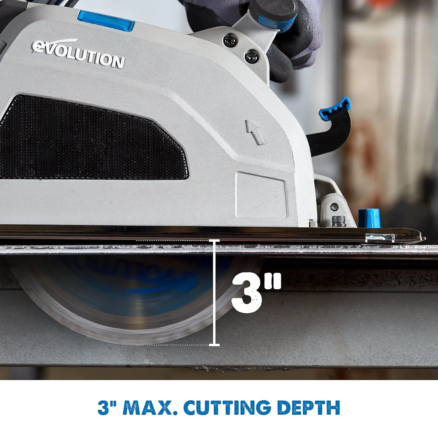 Evolution S210CCS Metal Cutting Circular Saw | 8-1/4" Blade | Cuts Steel Clean & Cool | Adjustable 3" Depth | Chip Collector