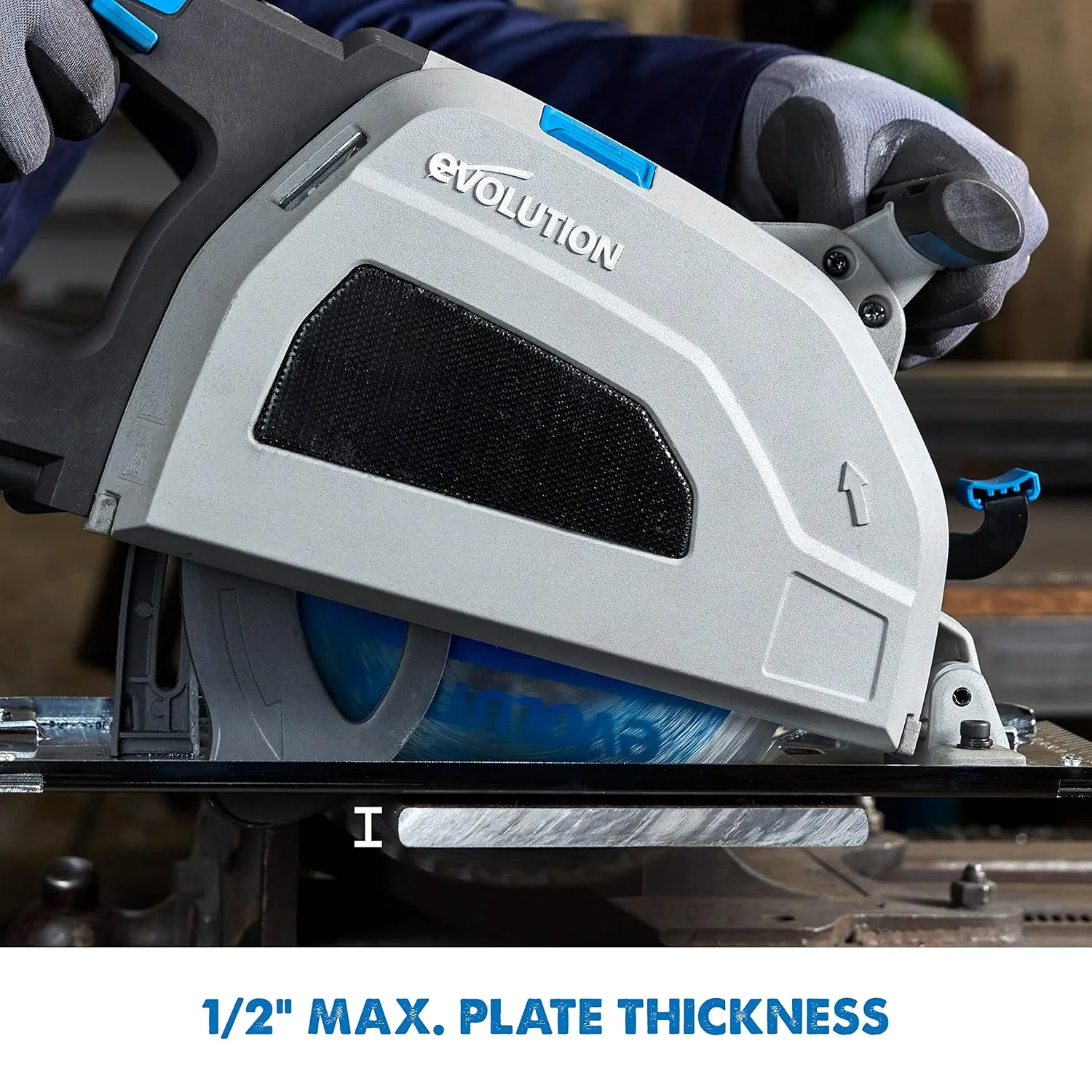 Evolution S210CCS Metal Cutting Circular Saw | 8-1/4" Blade | Cuts Steel Clean & Cool | Adjustable 3" Depth | Chip Collector