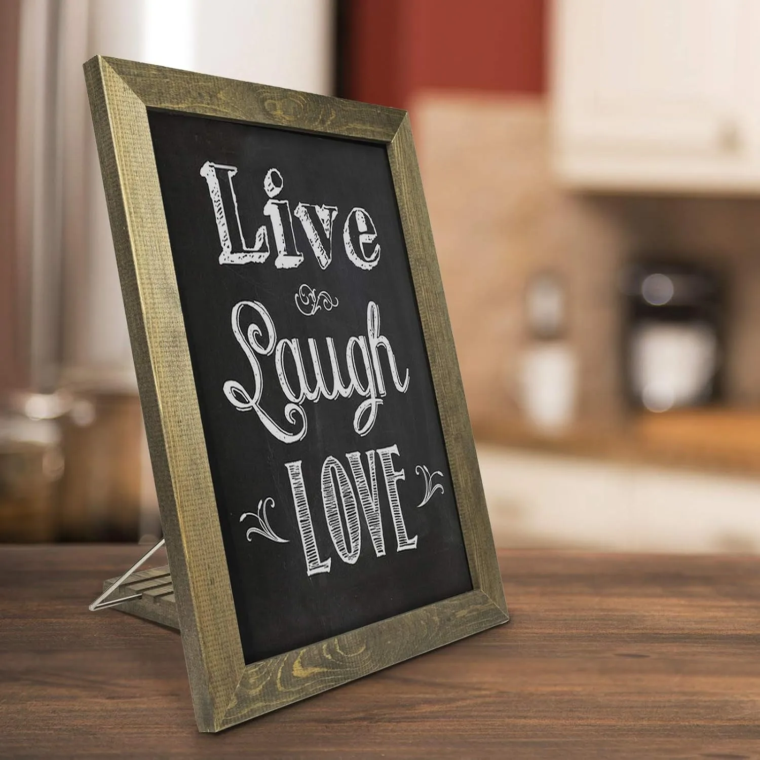 Excello Global Products Rustic Tabletop Chalkboard: Includes 4 Liquid Chalk Markers Magnetic Eraser