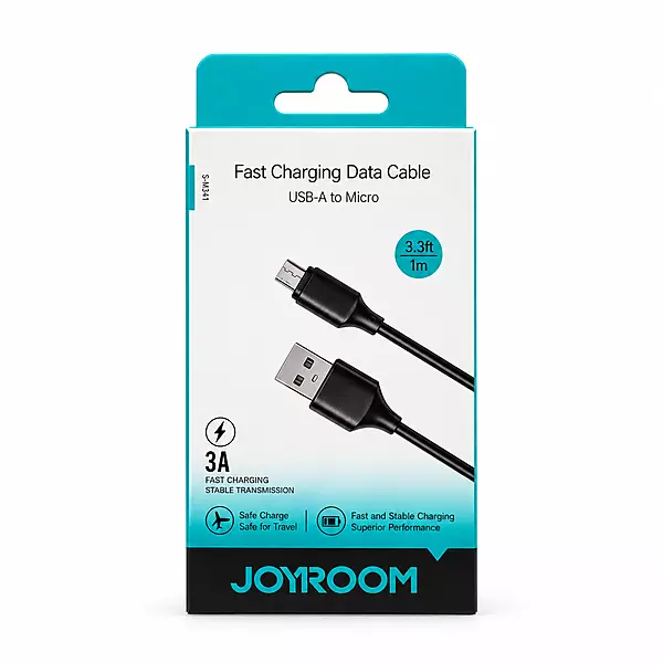 JOYROOM Fast Charging Cable – USB-A to Micro, 3A, 1m (3.3ft) Durable Data Cable