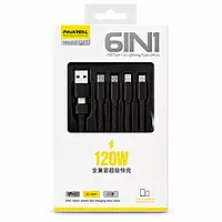 PAVAREAL Q27 6-in-1 120W Fast Charging Cable – USB/Type-C to Lightning, Type-C & Micro