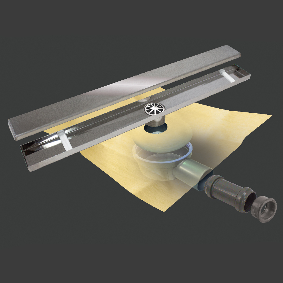 Rigola REVESTECH, LINEAR BASIC DUO 60 cm, cu membrana impermeabila si acoperire ceramica