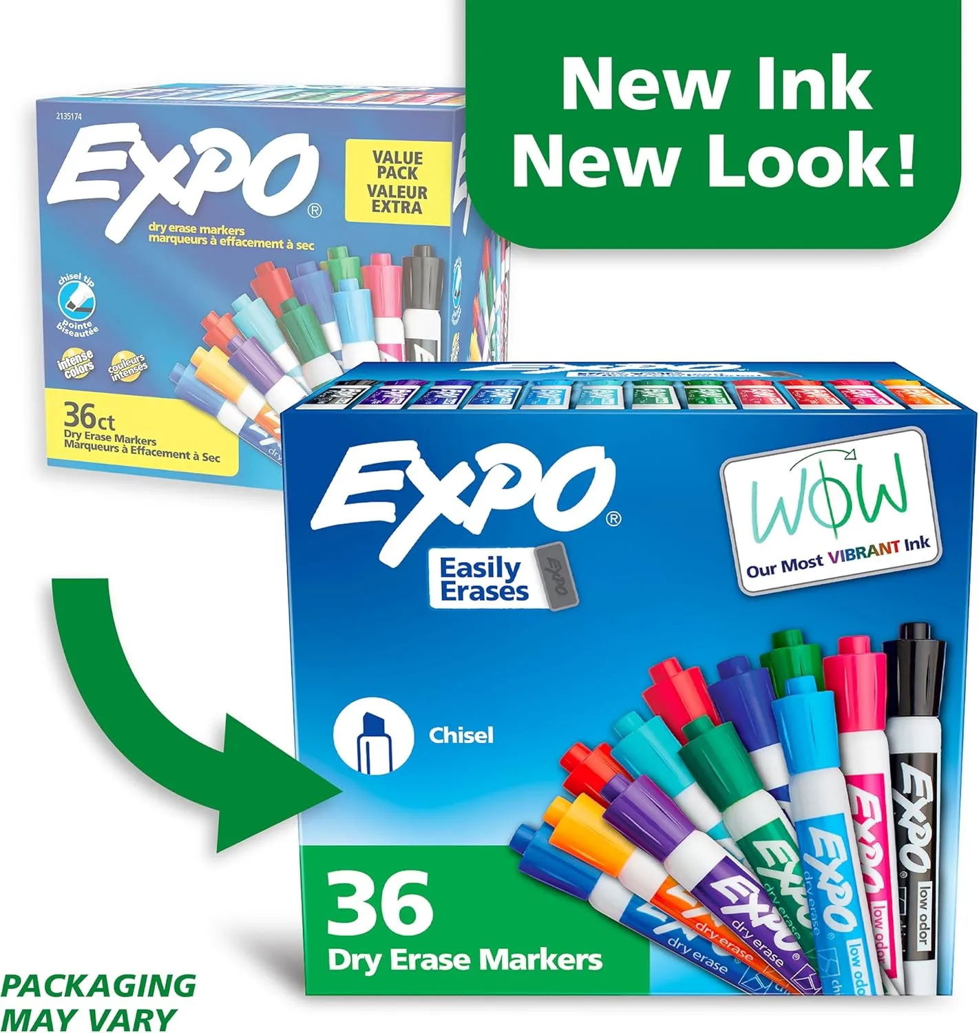 EXPO Low Odor Dry Erase Markers Chisel Tip Assorted Fashion Colors 36 Count for Classroom Office & Home Use 36 Count (Pack