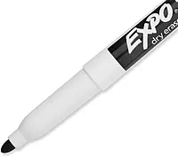 EXPO Low-Odor Dry-Erase Markers, Fine Tip, Black - 12 Count