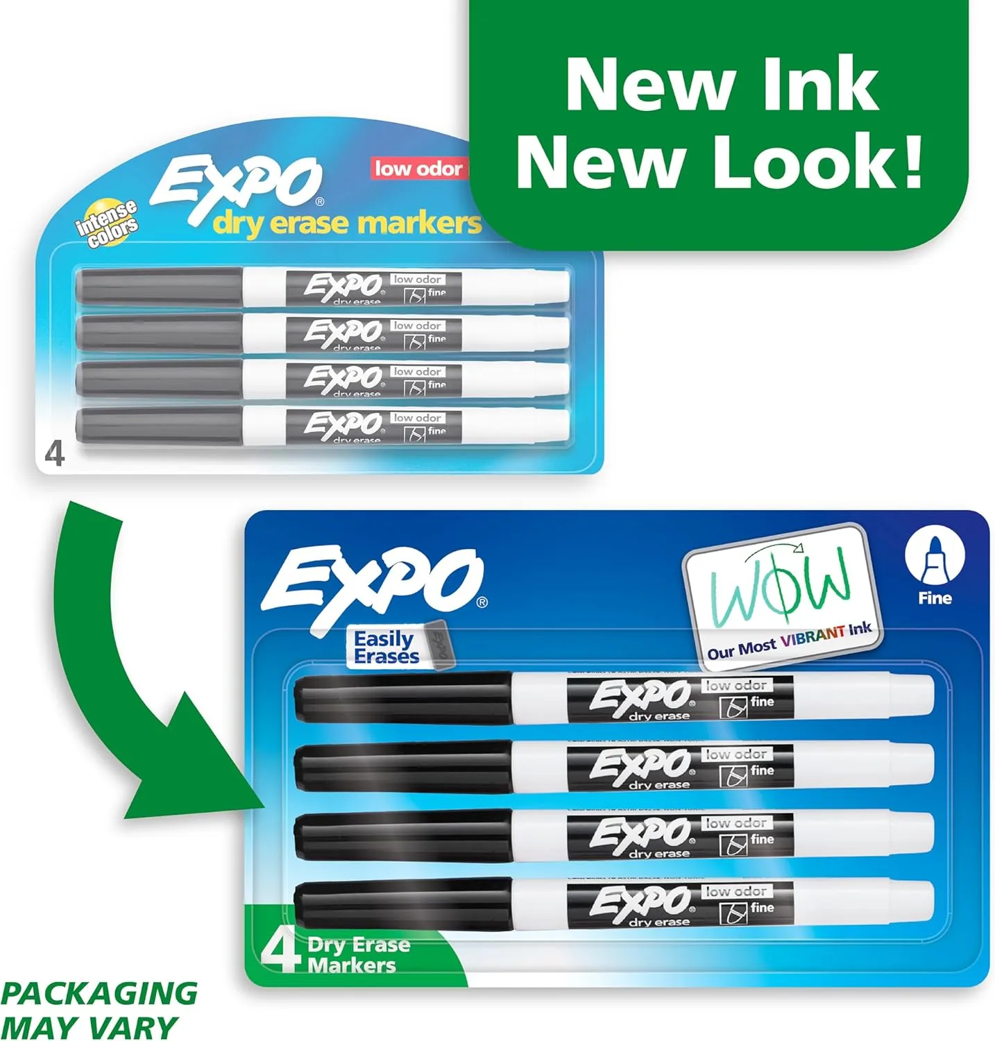 EXPO Low-Odor Dry-Erase Markers, Fine Tip, Black
