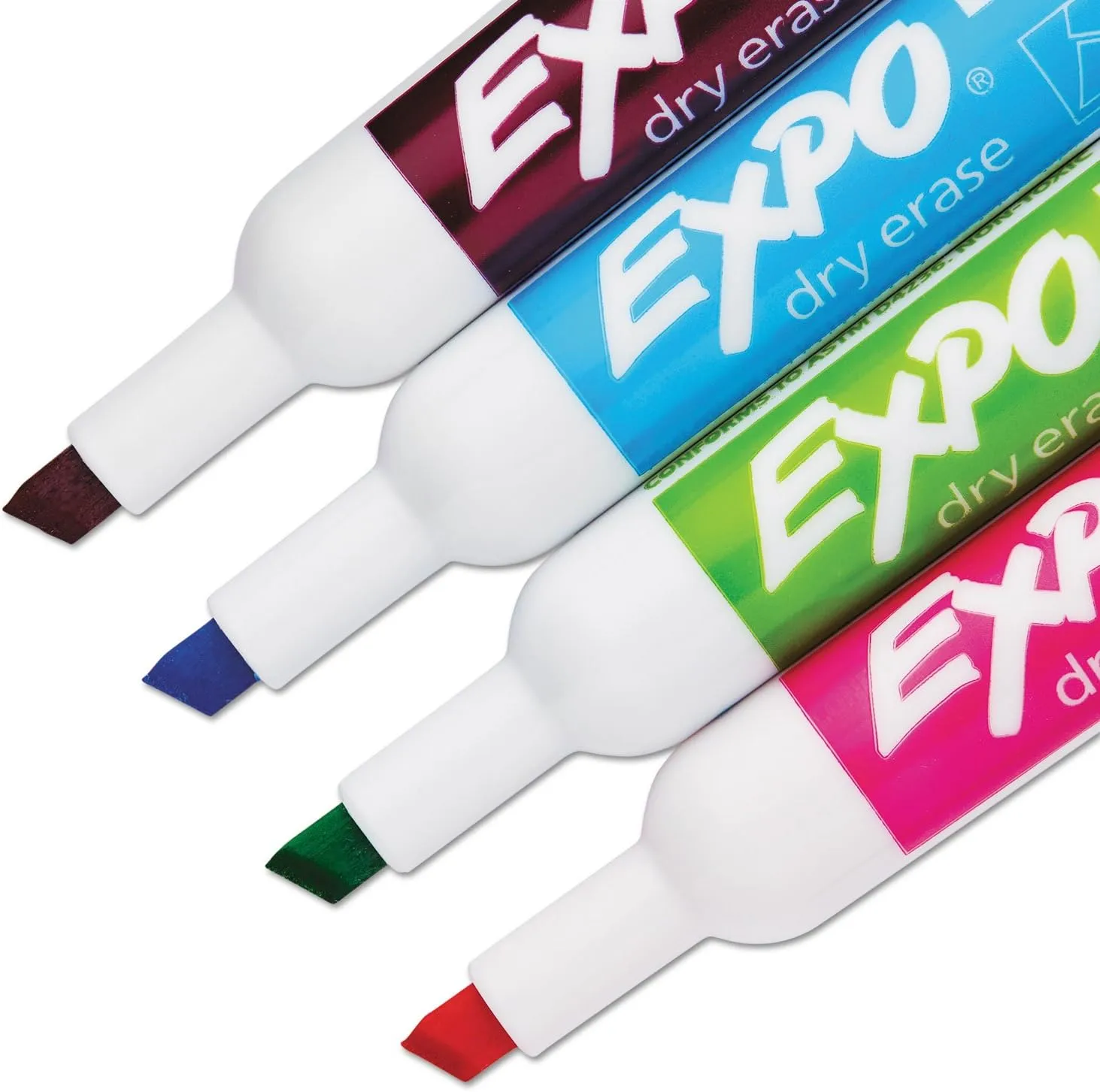 EXPO Low-Odor Dry-Erase Markers, Chisel Tip, Assorted Pastel - Pack of 4
