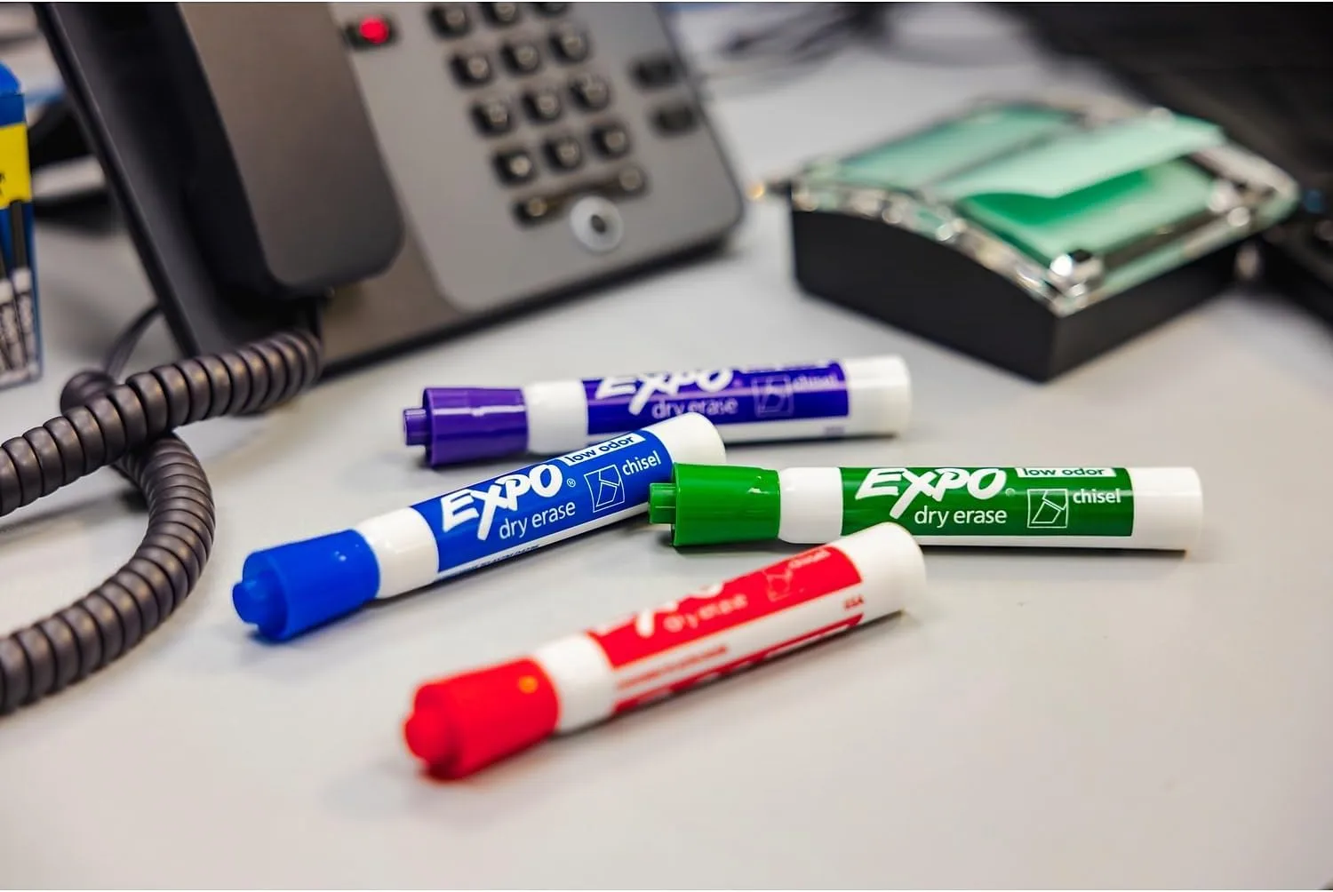 EXPO Low-Odor Dry-Erase Markers, Chisel Tip, Assorted Pastel - Pack of 4