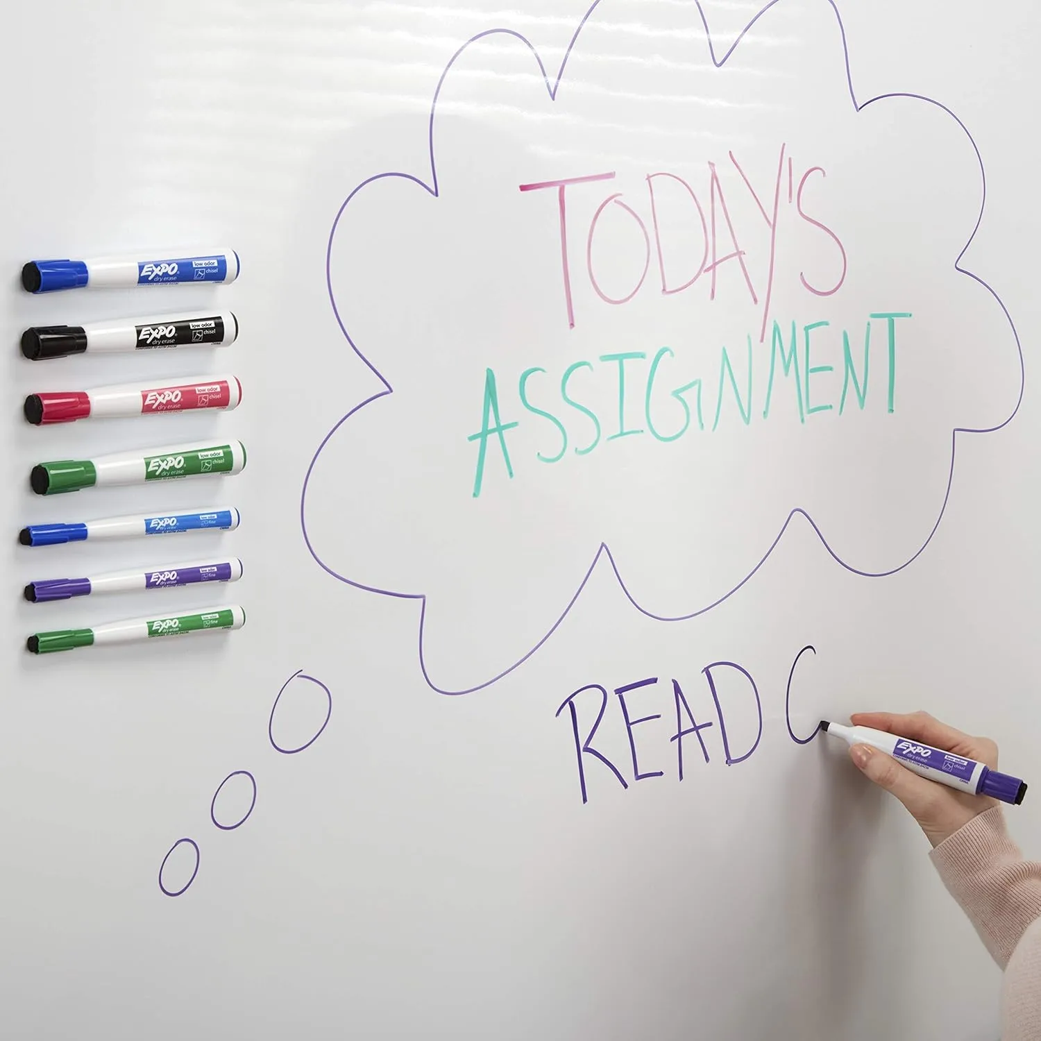 EXPO Magnetic Dry Erase Markers with Eraser, Chisel Tip