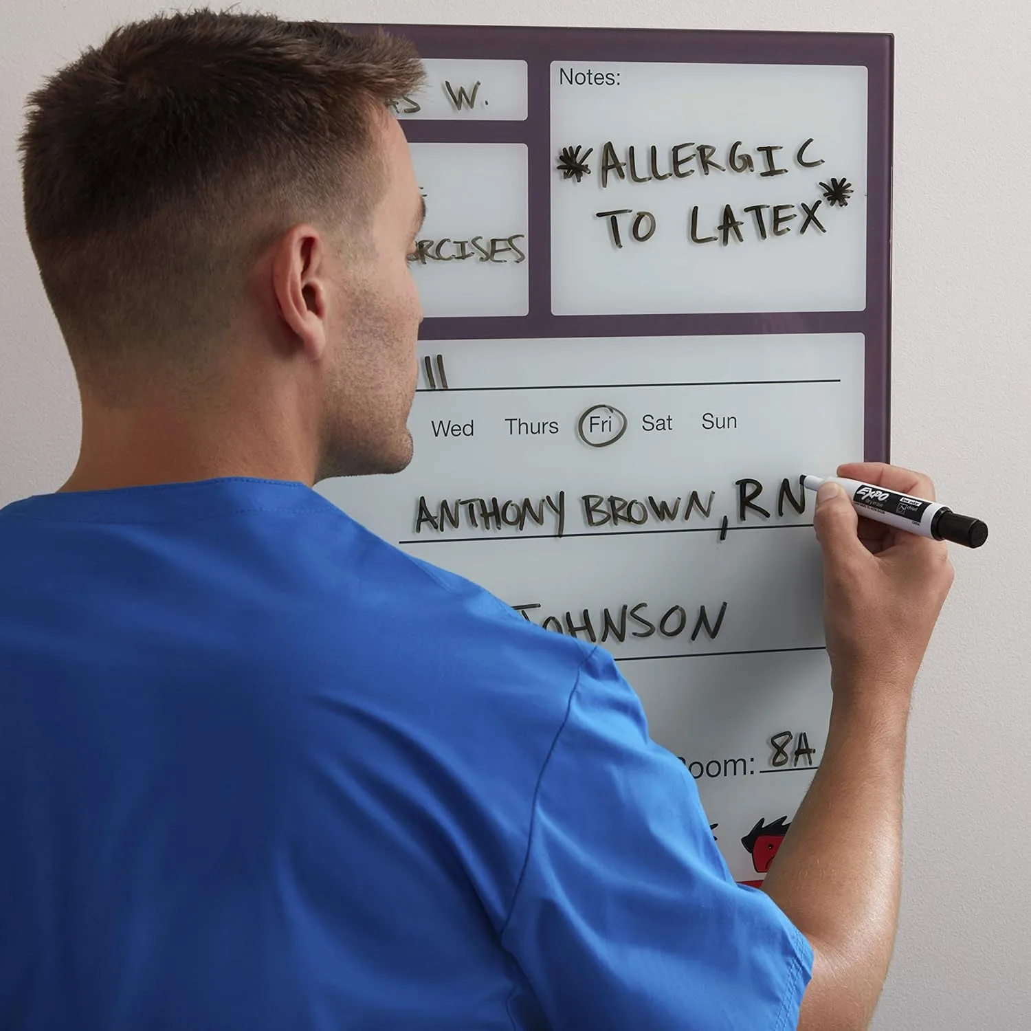 EXPO Magnetic Dry Erase Markers with Eraser, Chisel Tip