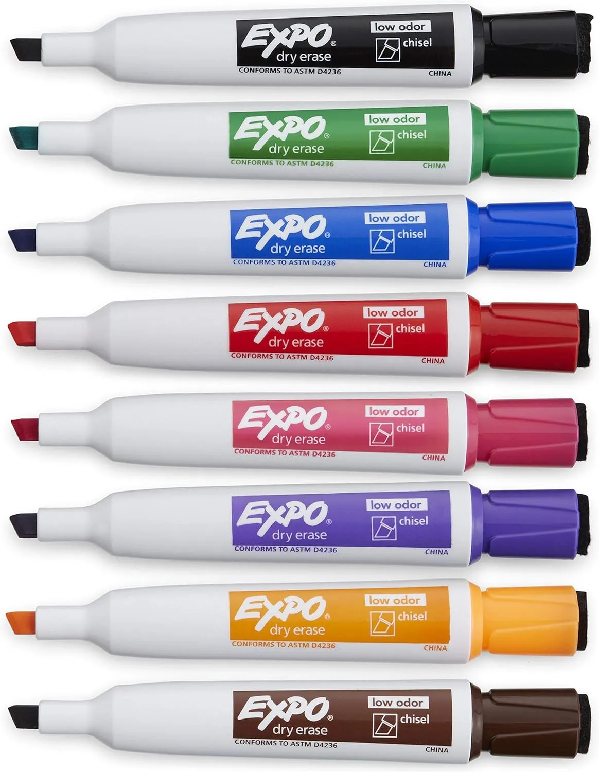 EXPO Magnetic Dry Erase Markers with Eraser, Chisel Tip
