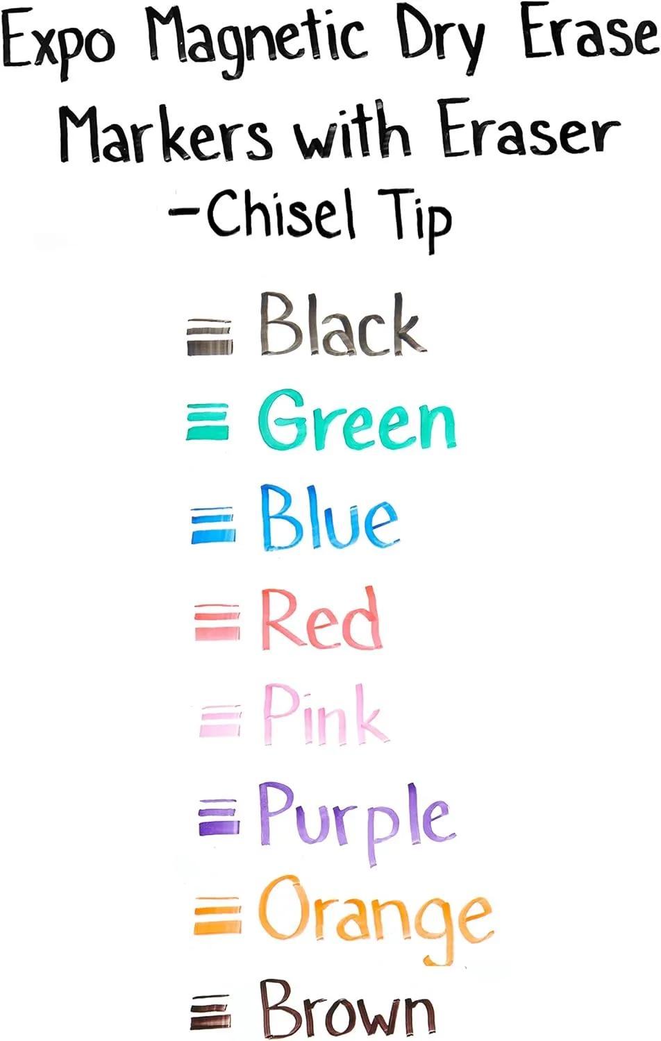 EXPO Magnetic Dry Erase Markers with Eraser, Chisel Tip