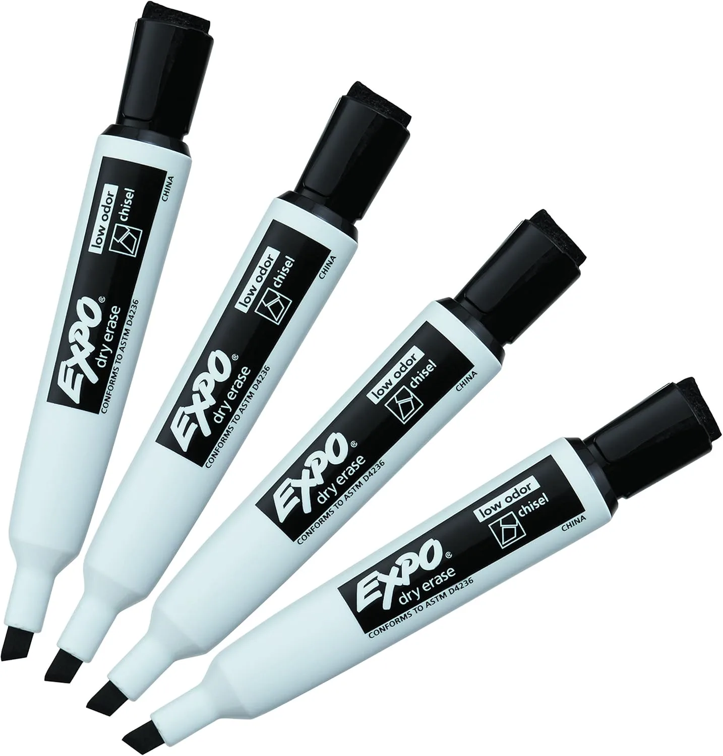 EXPO Magnetic Dry Erase Markers with Eraser, Chisel Tip