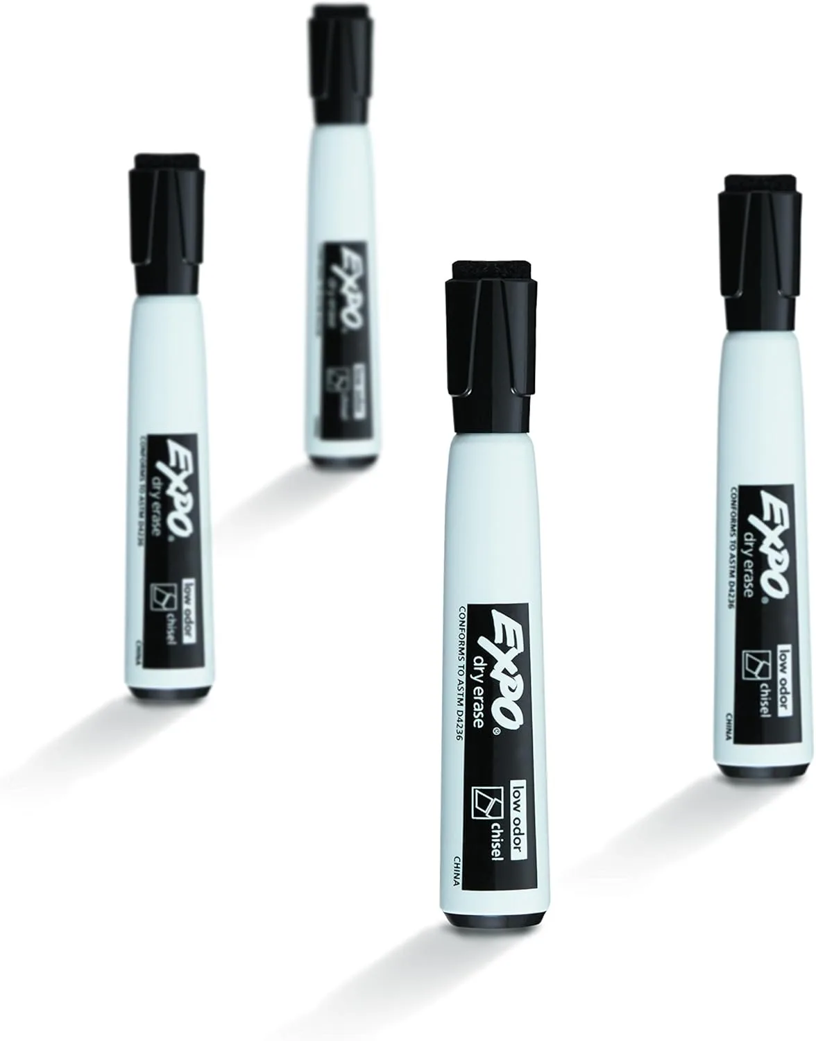 EXPO Magnetic Dry Erase Markers with Eraser, Chisel Tip