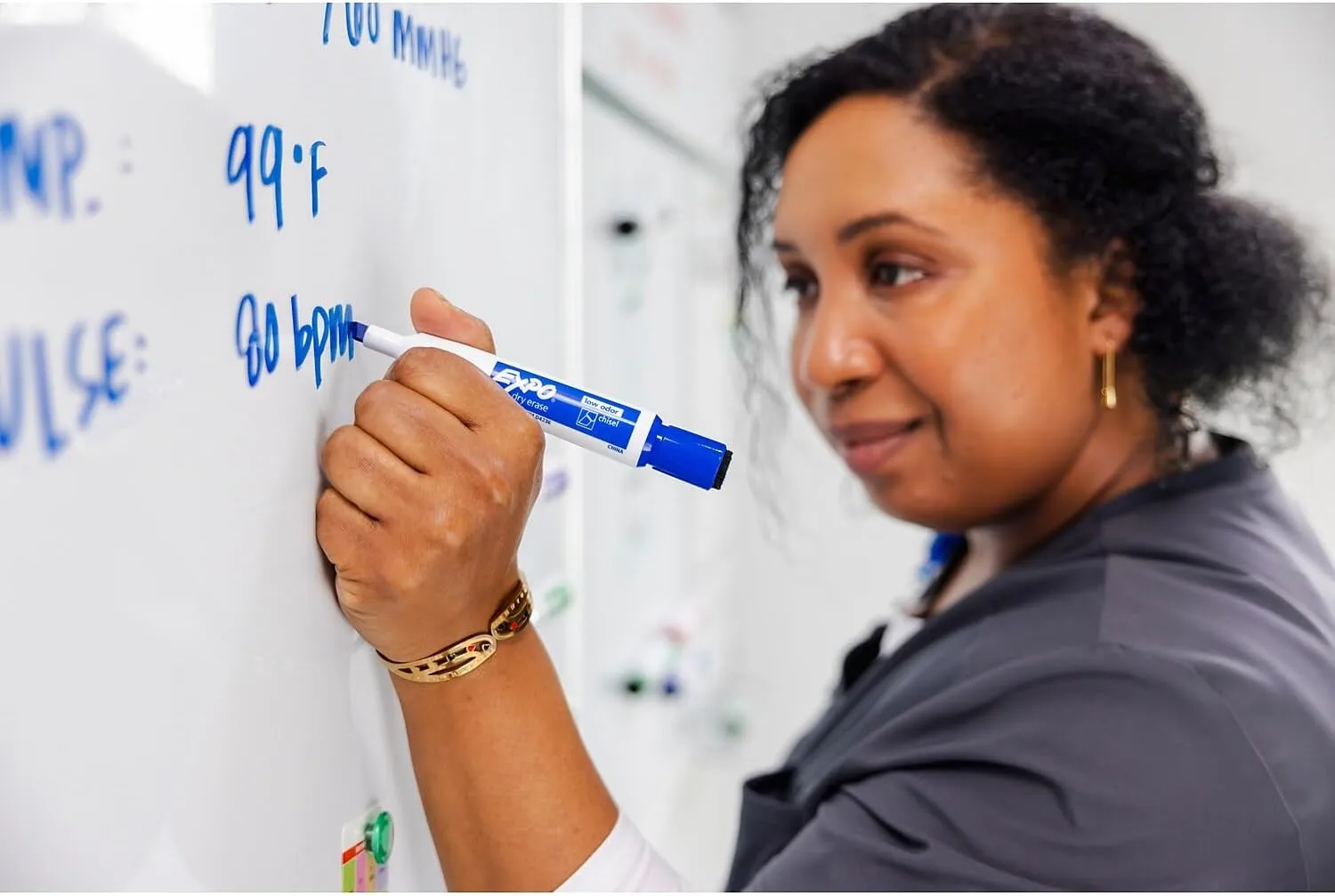 EXPO Magnetic Dry Erase Markers with Eraser, Fine Tip