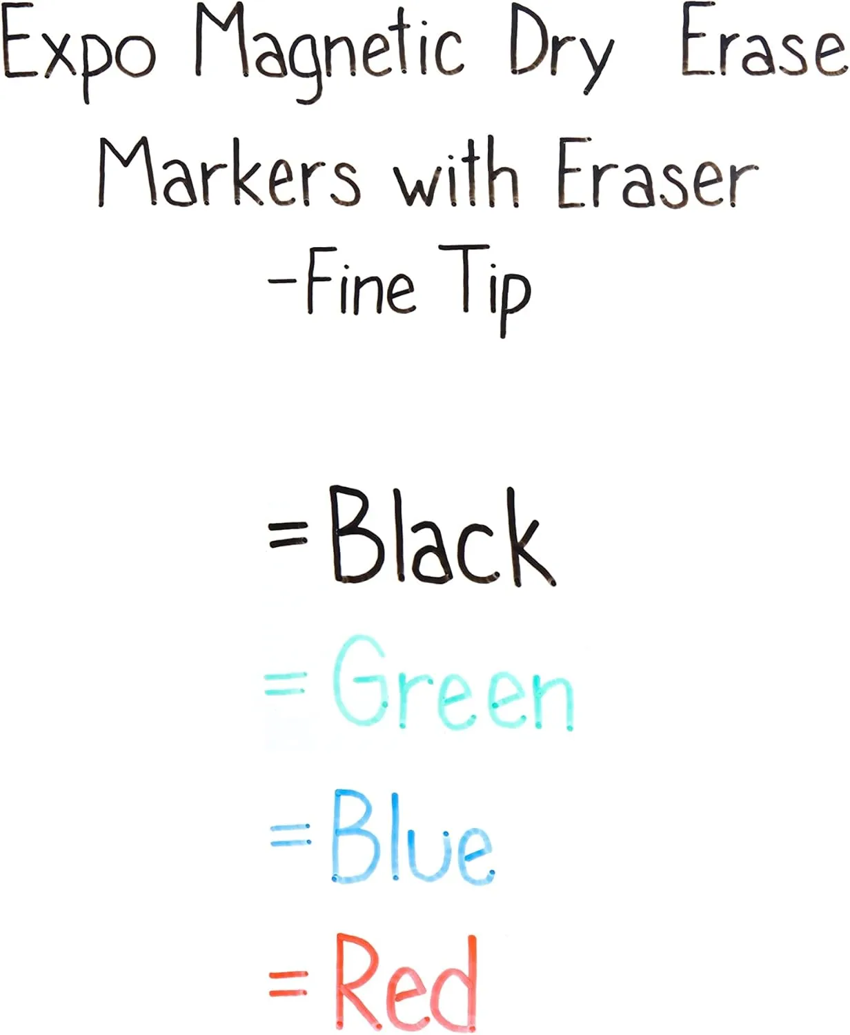 EXPO Magnetic Dry Erase Markers with Eraser, Fine Tip, 4 Count, Assorted Colors