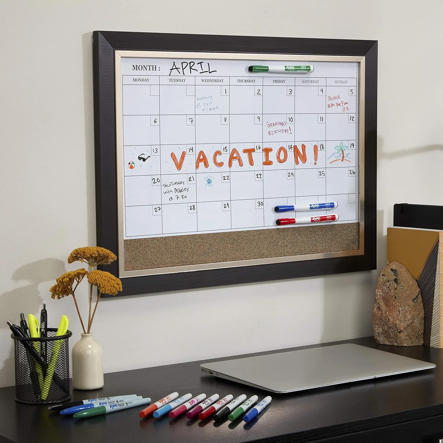 EXPO Magnetic Dry Erase Markers with Eraser, Fine Tip