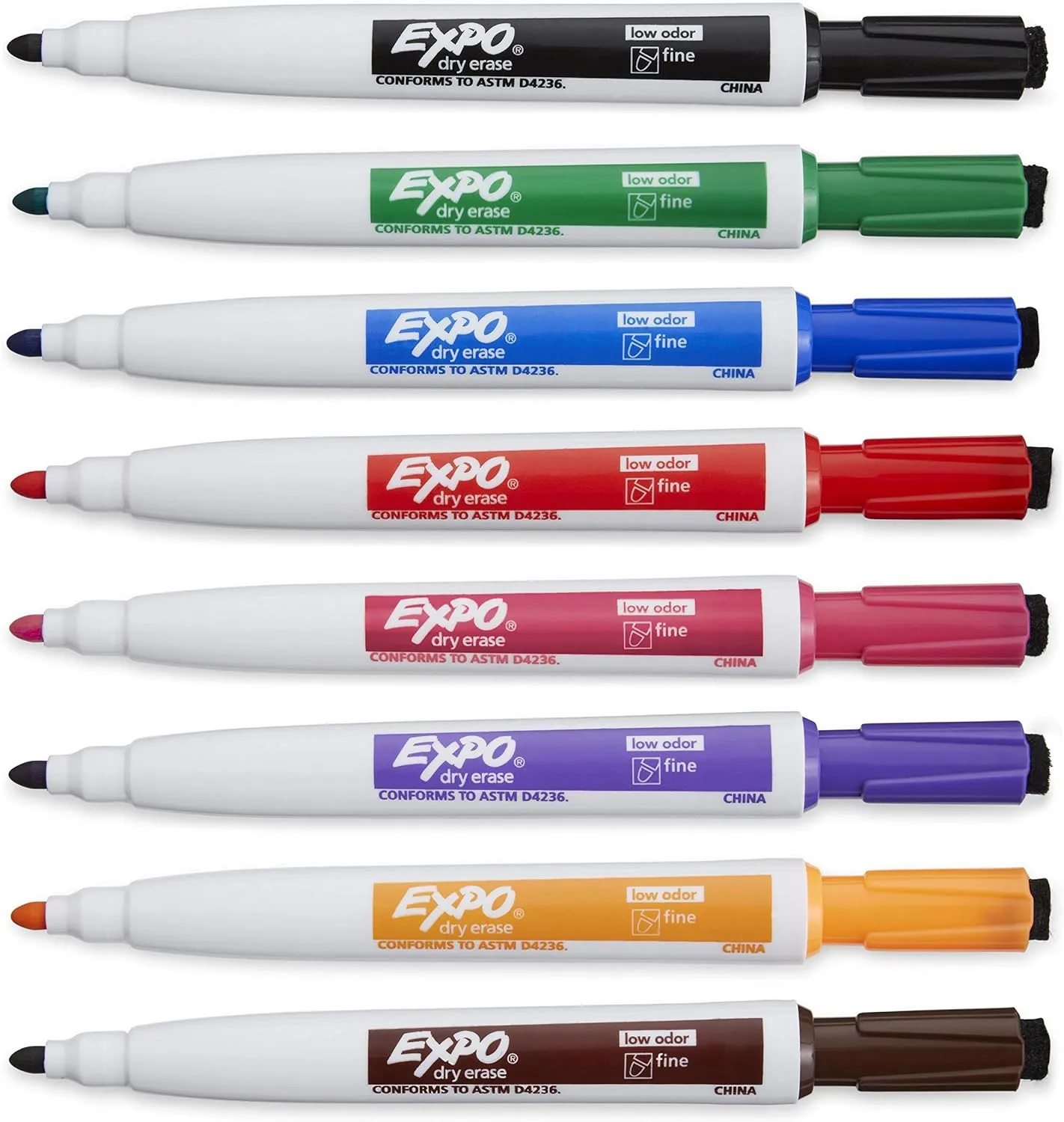 EXPO Magnetic Dry Erase Markers with Eraser, Fine Tip