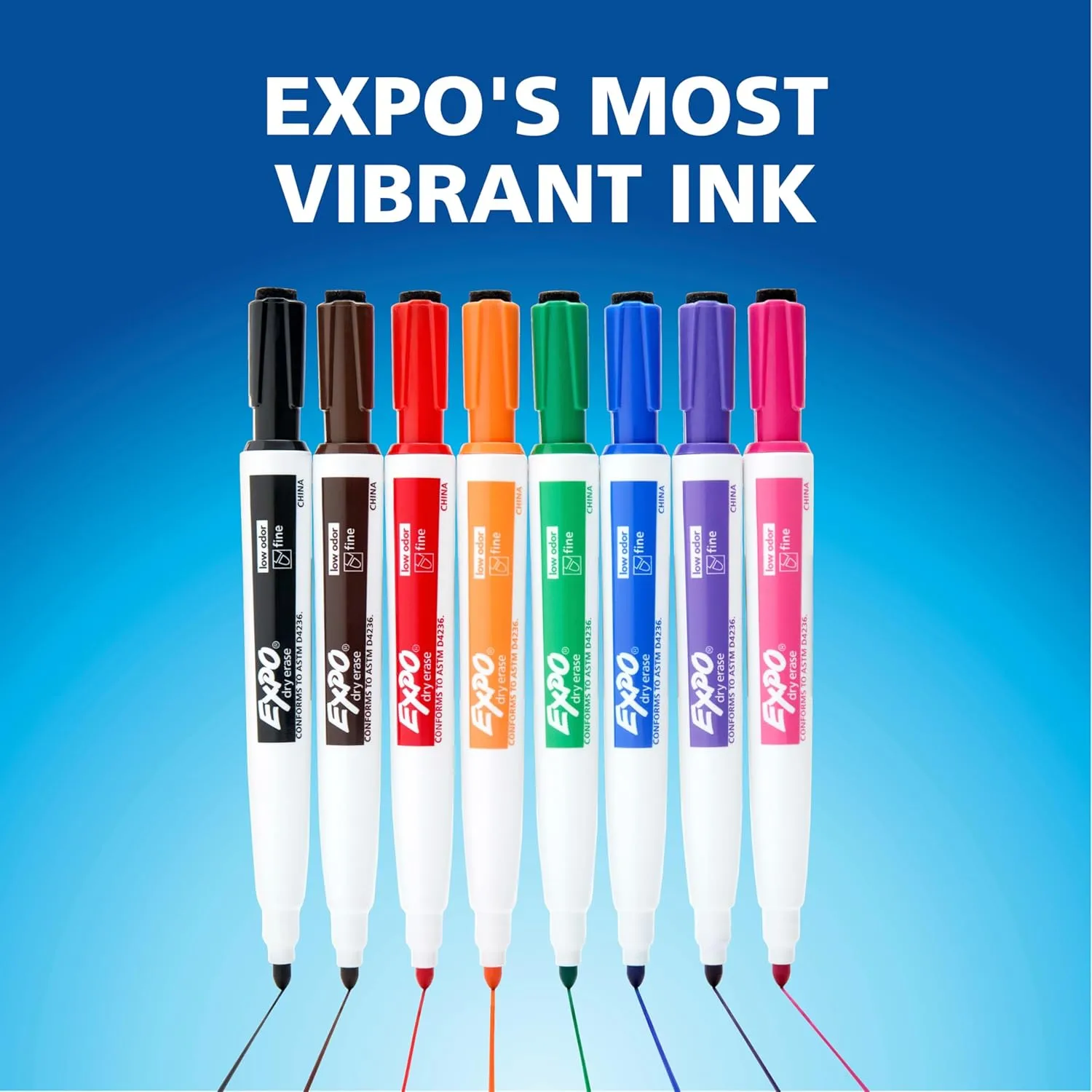 EXPO Magnetic Dry Erase Markers with Eraser, Fine Tip