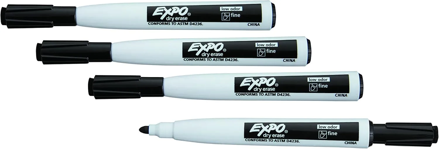 EXPO Magnetic Dry Erase Markers with Eraser, Fine Tip