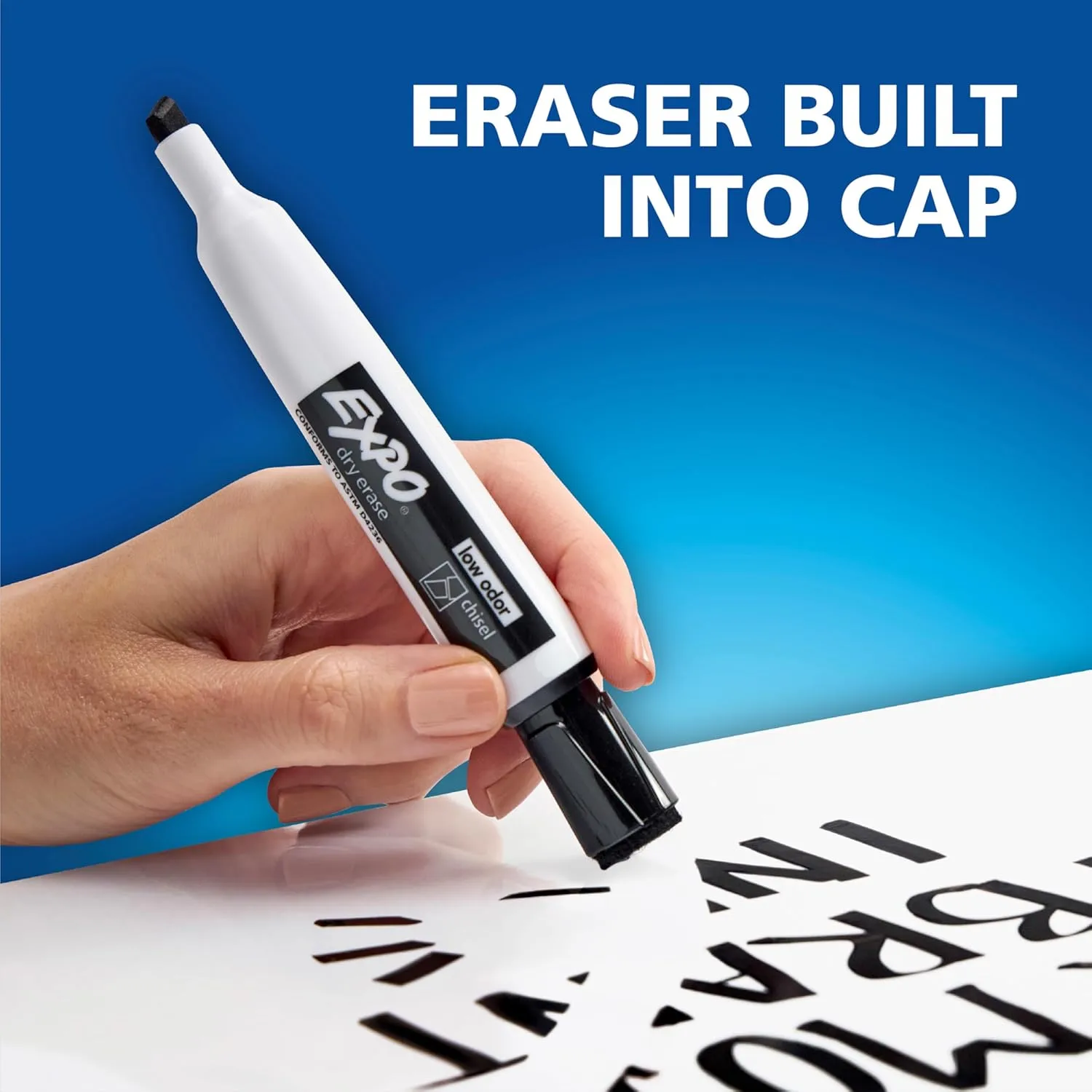 EXPO Magnetic Dry Erase Markers with Eraser, Fine Tip