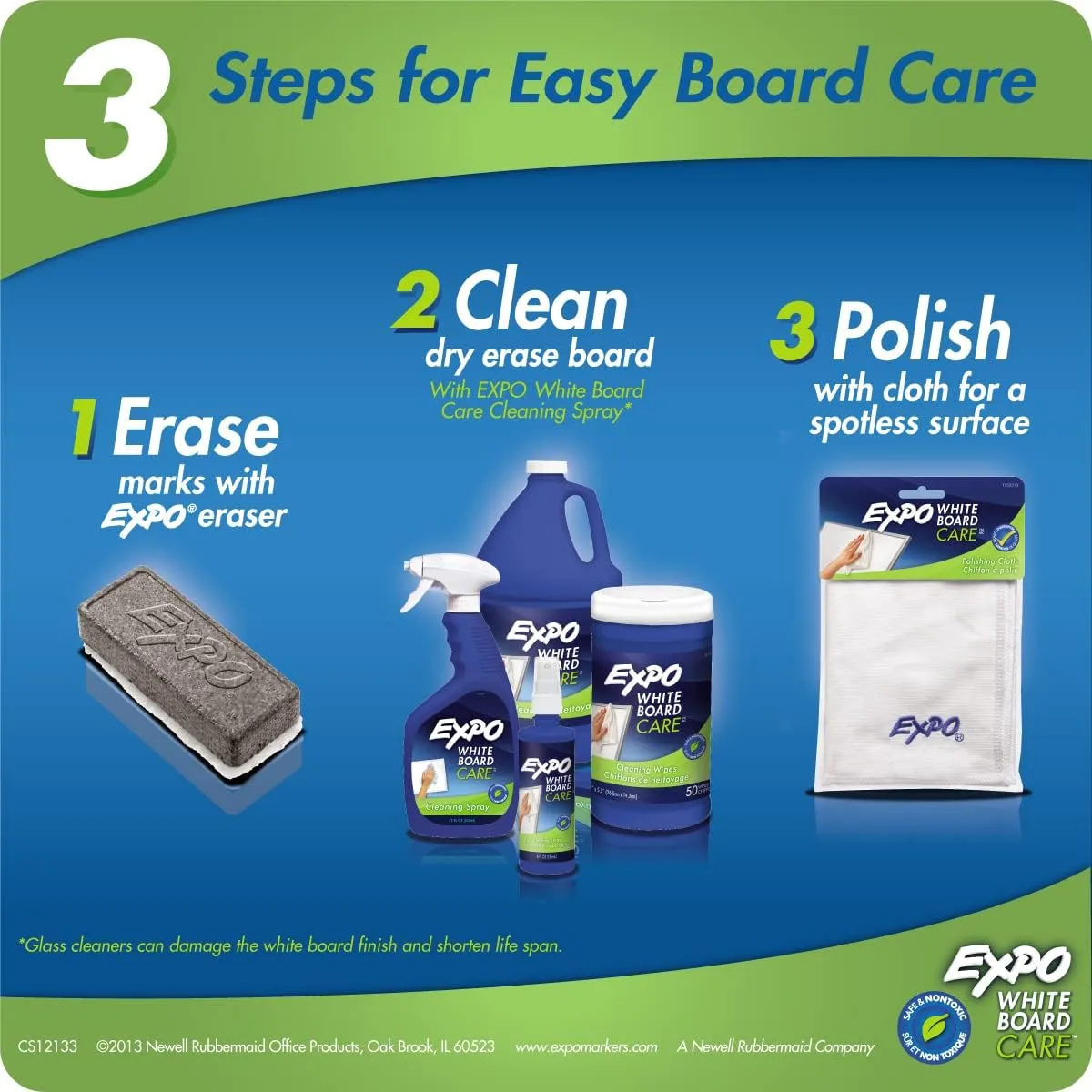 EXPO Dry Erase Soft Pile Block Whiteboard Eraser, 5-1/8 in. x 1-1/2 in. - Whiteboard, Calendar, Organization