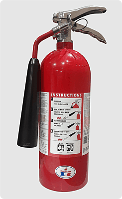 Extintor de dióxido de carbón tipo BC de 4.5 kgs.