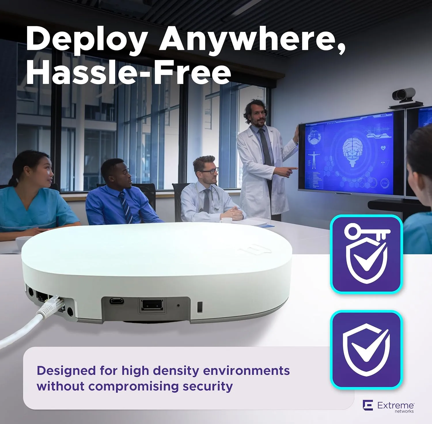 AP4000-WW Tri-Radio Indoor Wi-Fi 6E Access Point - 2.4GHz/5GHz/6GH, Multi-OS Support, Cloud-Managed with ExtremeCloud IQ