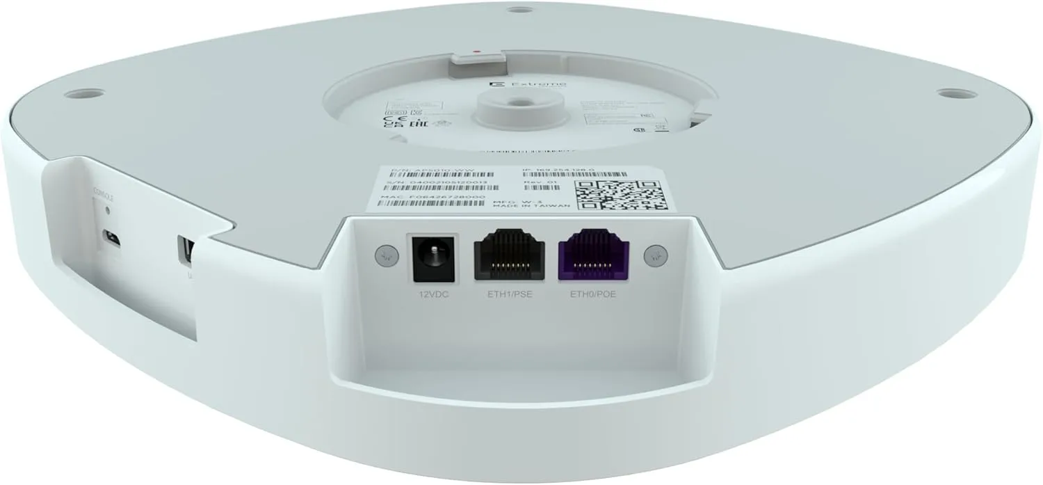 AP5010-WW Indoor Tri Radio WiFi 6e Ap [4x4:4]: 2.4 Ghz 5ghz 6ghz & Multirate Port Internal Antennas. T-bar Includes Mount
