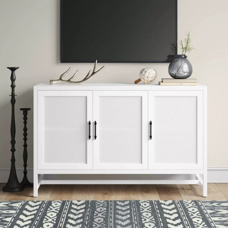 Modern White Sideboard Cabinet | 3 Door Storage Unit for Living & Dining Modern White Sideboard Cabinet | 3 Door Storage Unit for Living & Dining