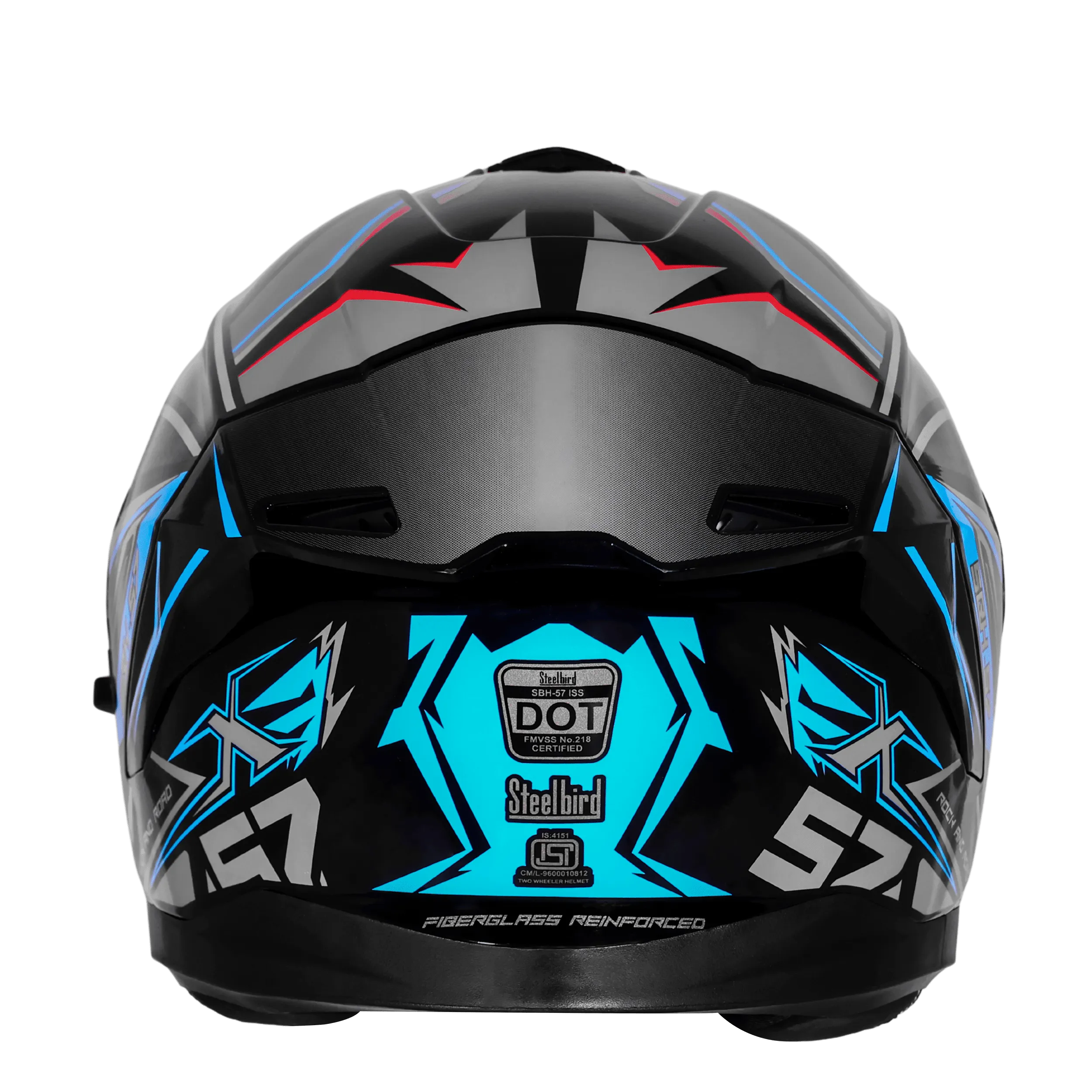 STEELBIRD SBH-57 ISS FIGHTER F12 GLOSSY BLACK/JAZZ BLUE/RED FOIL C/V 600 MM WITH EXTRA CHROME VISOR STEELBIRD SBH-57 ISS FIGHTER F12 GLOSSY BLACK/JAZZ BLUE/RED FOIL C/V 600 MM WITH EXTRA CHROME VISOR