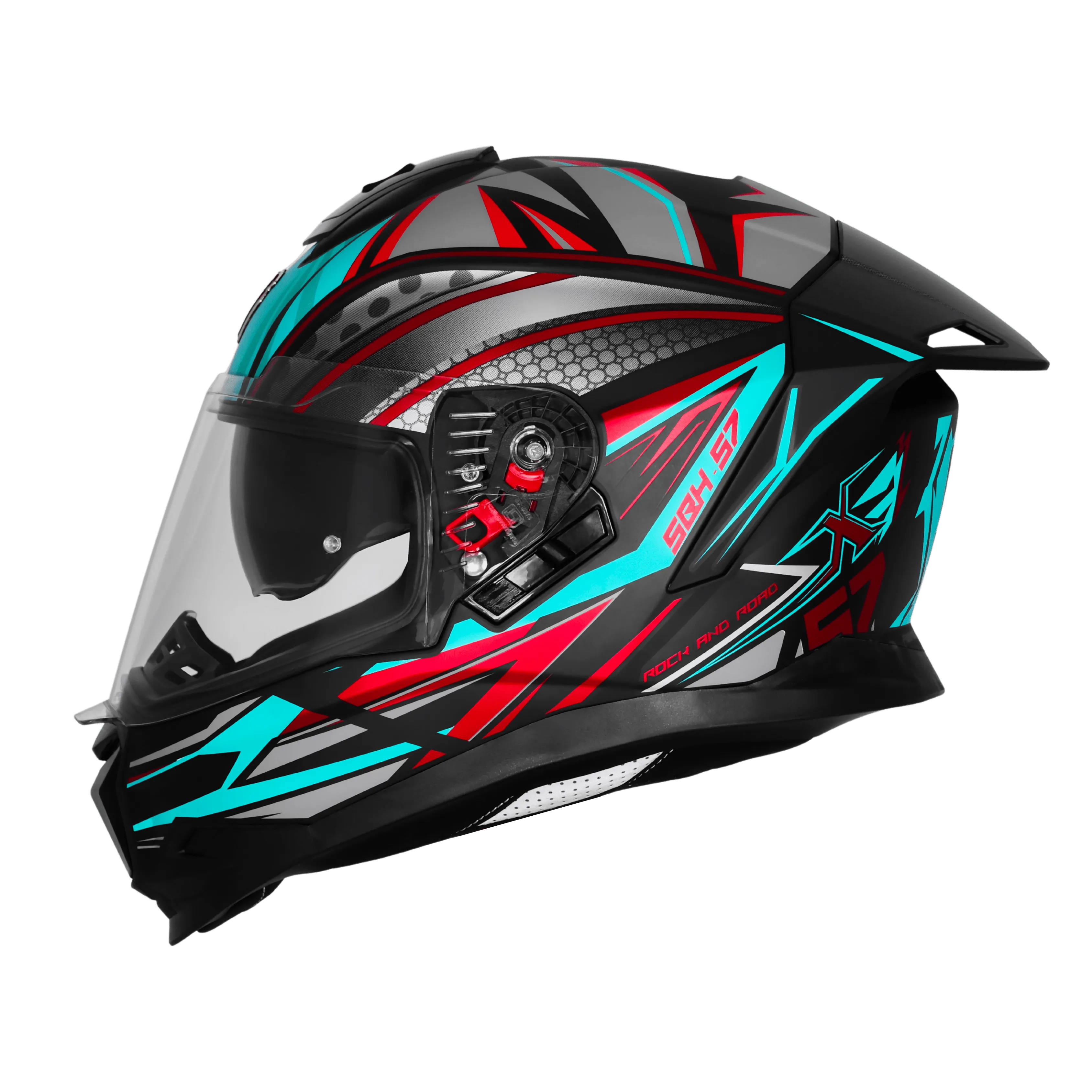STEELBIRD SBH-57 ISS FIGHTER F12 GLOSSY BLACK/SEA GREEN/RED FOIL C/V 600 MM WITH EXTRA CHROME VISOR STEELBIRD SBH-57 ISS FIGHTER F12 GLOSSY BLACK/SEA GREEN/RED FOIL C/V 600 MM WITH EXTRA CHROME VISOR