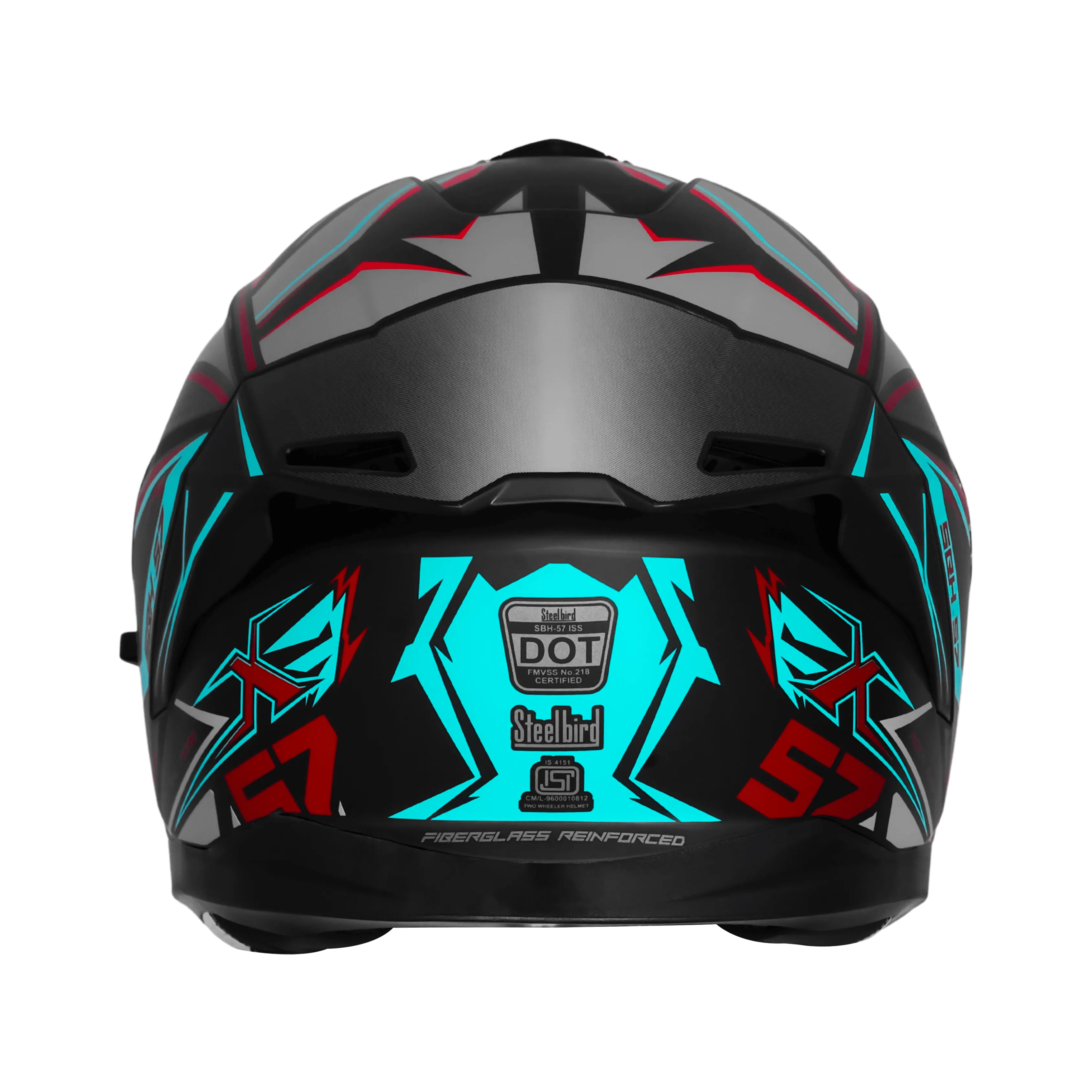 STEELBIRD SBH-57 ISS FIGHTER F12 GLOSSY BLACK/SEA GREEN/RED FOIL C/V 580 MM WITH EXTRA CHROME VISOR STEELBIRD SBH-57 ISS FIGHTER F12 GLOSSY BLACK/SEA GREEN/RED FOIL C/V 580 MM WITH EXTRA CHROME VISOR