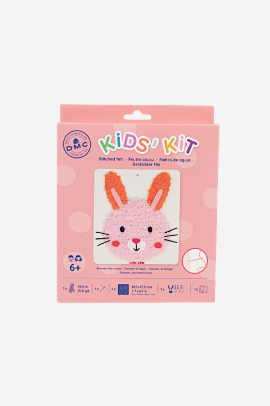 DMC Kids' Kit - Kit Feltro ROMAIN IL CONIGLIO (F002K) DMC Kids' Kit - Kit Feltro ROMAIN IL CONIGLIO (F002K)
