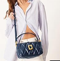 Accessorize chunky quilted crossbody bag  navy blue