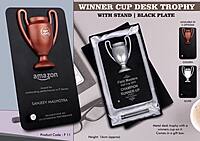 Winner Cup Desk Trophy with stand | Black Plate