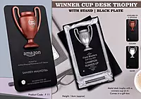 Winner Cup Desk Trophy with stand | Black Plate