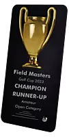 Winner Cup Desk Trophy with stand | Shiny Chrome Cup with Black Plate