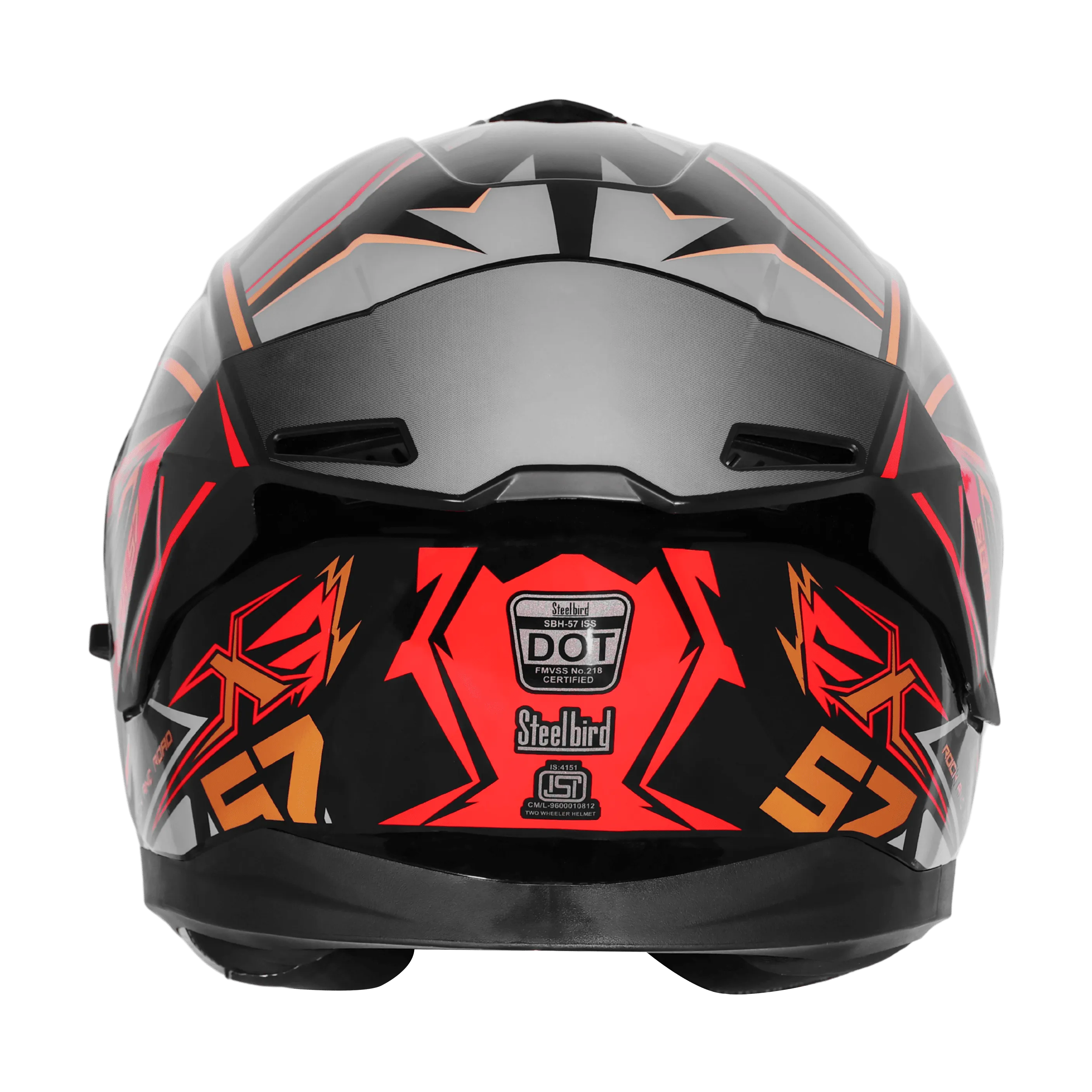 STEELBIRD SBH-57 ISS FIGHTER F12 MATT BLACK/RED/GOLDEN FOIL C/V 580 MM WITH EXTRA CHROME VISOR STEELBIRD SBH-57 ISS FIGHTER F12 MATT BLACK/RED/GOLDEN FOIL C/V 580 MM WITH EXTRA CHROME VISOR