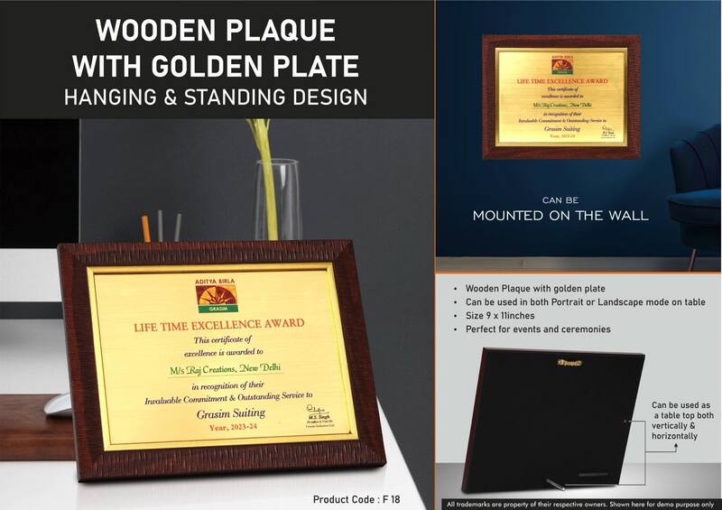 Wooden Plaque with Silver plate | Hanging & Standing design | 8 x 10″