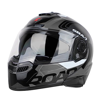 STEELBIRD SBA-7 ISS ROAD GLOSSY BLACK/GREY C/V (M)