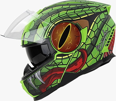 STEELBIRD SBH-40 ISS MAMBA GLOSSY GREEN/GREEN C/V 580 MM